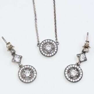 Pandora Silver Colliet necklace and earrings